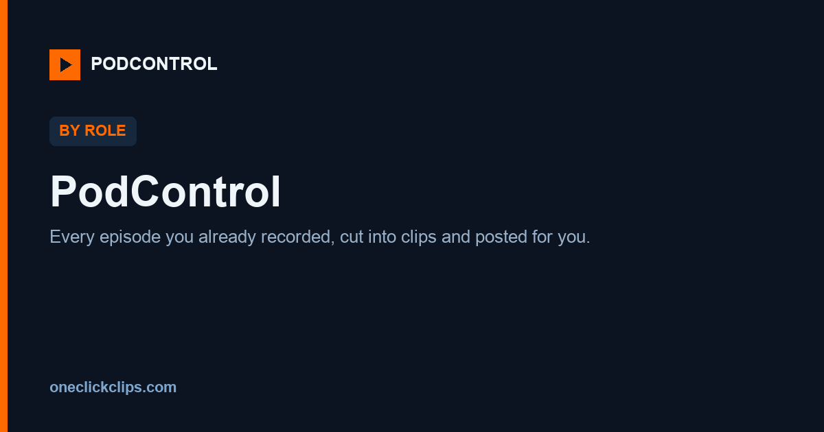 PodControl: an AI clip maker built for your whole library share card from PodControl
